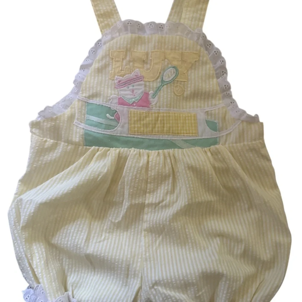 Yellow Pete’s Jeans by Goodlands Baby Romper with Embroidered Design